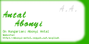 antal abonyi business card